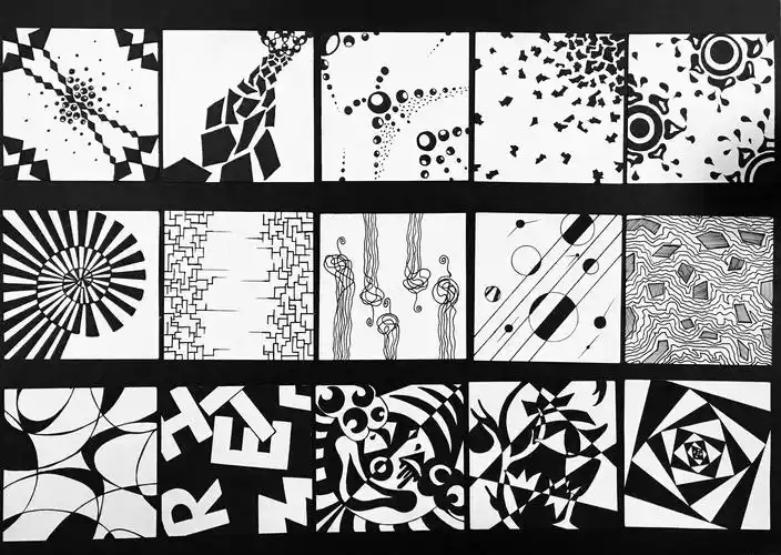 设计学类196班点线面构成作业