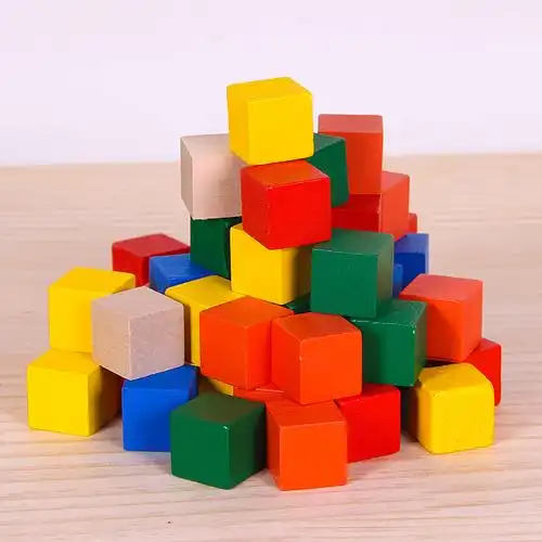 幼儿园小方块正方体积木数学教具木头拼装搭儿童益智玩具男孩女孩