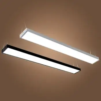 led长条灯办公室吊线灯长方形吸顶灯健身房造型灯双管日光灯 黑0.