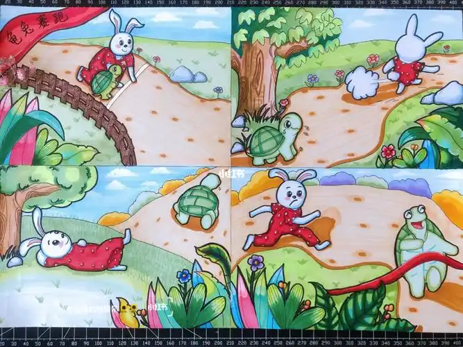 龟兔赛跑9892连环画/儿童画/故事场景画_儿童画_故事_绘画_线稿