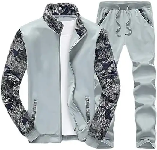 doinline 男式运动服运动服 2 件套套装长袖慢跑跑步运动套装套装