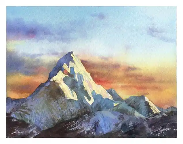 水彩风景——雪山|纯艺术|绘画|又画 - 原创作品 - 站酷 (zcool)