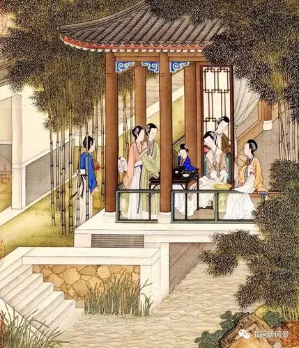 古代传世名画中的佳人晓妆对镜图