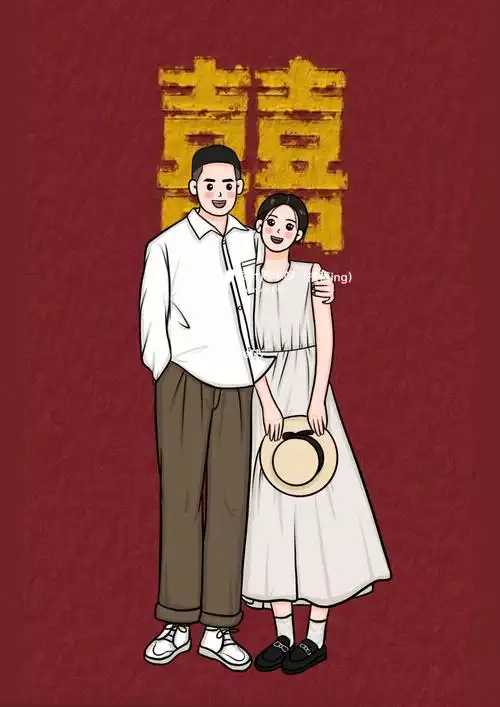 一张图不浪费客稿分享9315约稿#procreate绘画  #手绘头像  #情侣