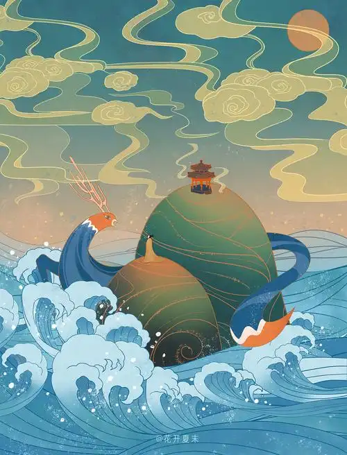 中国风线条插画