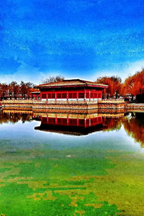 湖光春色石家庄中山公园