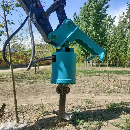 通派挖机前端属具树根钻刨机zsg350液压大型树桩破碎机螺旋种植打洞机