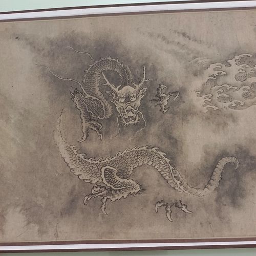 南宋陈容十龙图书画水墨横幅国画艺术微喷仿古复制临摹装饰画