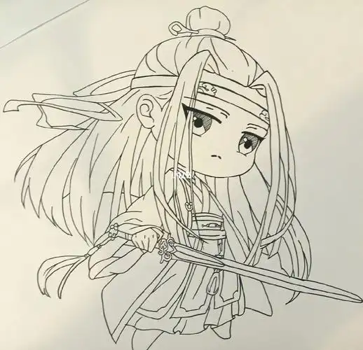 那個劍我画歪了,我真的是服氣#魔道祖师  #畫畫