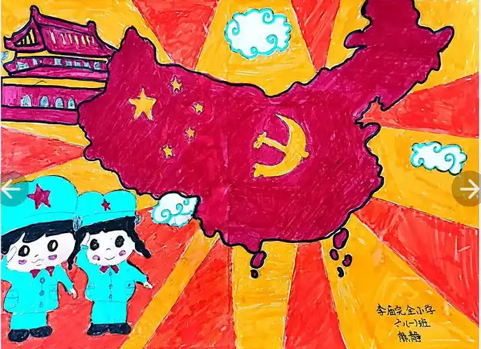 建工系联合李庙完全小学开展"喜迎二十大"红色作品绘画活动-建筑工程