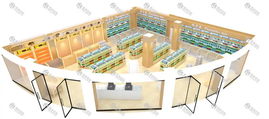 药店货架3d布局图
