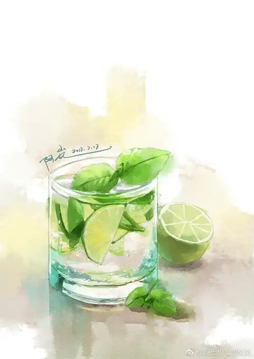 水彩美食插画饮品作者作者阿岚