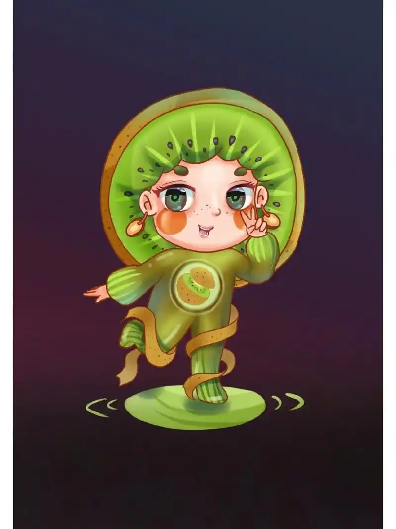 灵感素材|水果女孩系列卡通小清新人物ip 今天的素材奉上啦 水果拟人