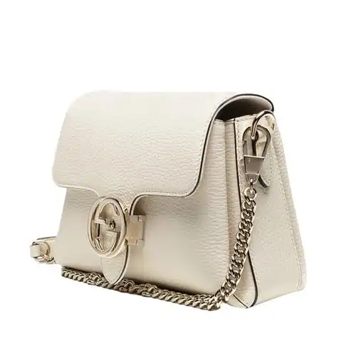 【奥莱】瑕疵折扣gucci/古驰 白色风琴包mini超级小巧的皮质链条包 ai