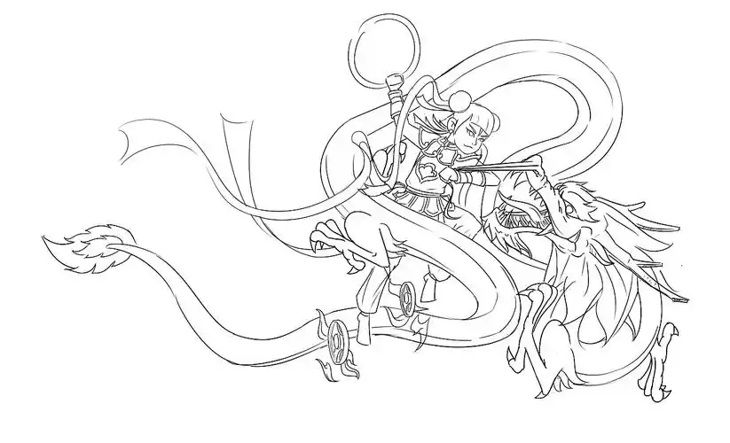 哪咤闹海(线稿)