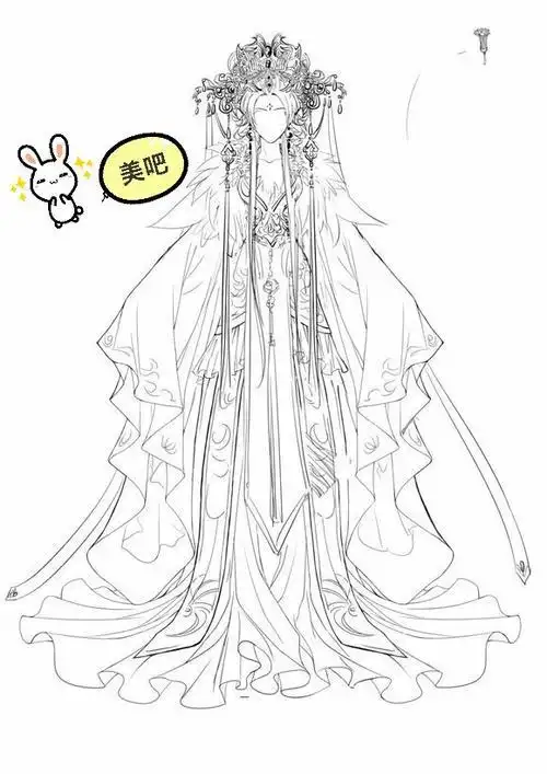 长裙古代妃子简笔画 简笔画图片大全-蒲城教育文学网