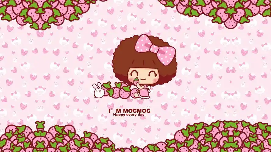 摩丝摩丝粉色系可爱卡通高清图片壁纸