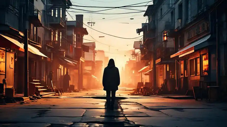 离开的背影,城镇街景🏙️✨