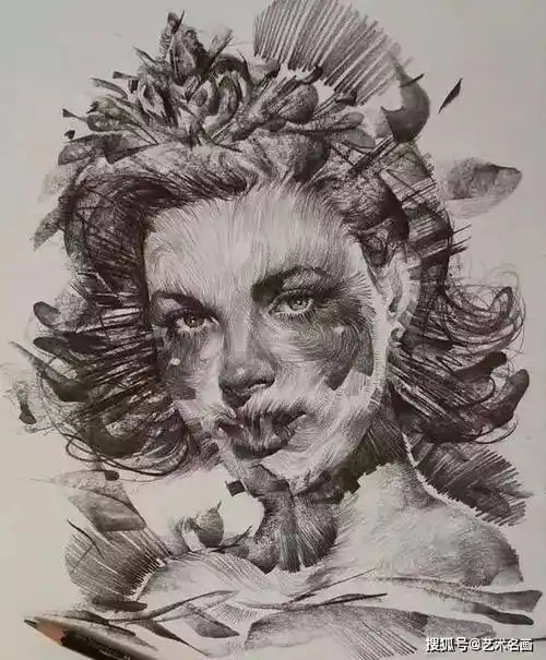 素描的独特表现形式,这线条厉害了︱韩国画家lee.k绘画作品