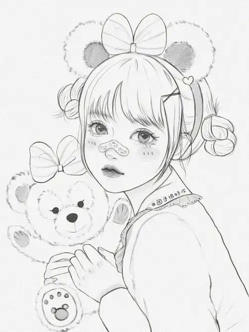 让我来看看是哪个小可爱撅着小嘴呀上次画迪士尼女明星闺蜜头有宝宝说