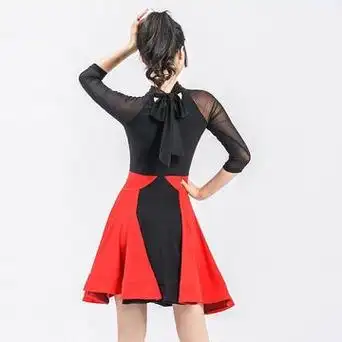 新款拉丁舞连衣裙女成人国标舞表演服吉特巴舞比赛交谊舞裙-阿里巴巴