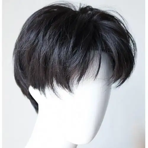 男士假发韩版 帅气中分刘海短直发学生蓬松自然逼真网红直发假发