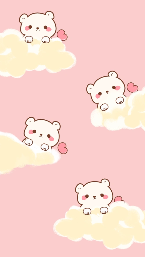 可爱清新小熊手机壁纸聊天背景