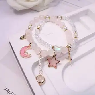 迪士尼日韩甜美可爱水晶手链女星星月亮百搭学生闺蜜手链森系少女系