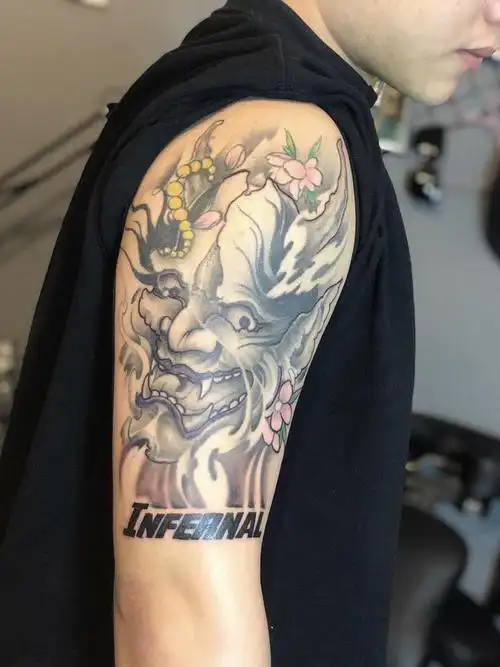 上臂混拼_纹身图案手稿图片_聂彩云的纹身作品集