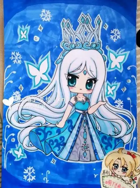 冰公主简笔画简单又漂亮怎么画 可爱儿童冰公主简笔画一步一步画法-素