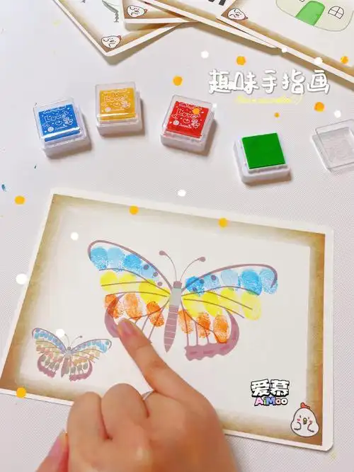 宝宝艺术启蒙这么做60趣味创意手指画闪卡