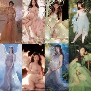 2022梦幻精灵孕妇写真主题服装彩纱天使大肚妈咪私房艺术照摄影服