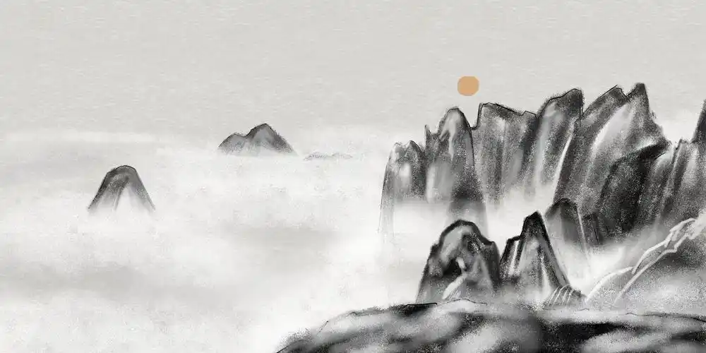 水墨山水,黄山云海 中国风景