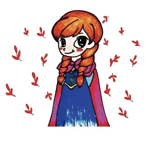 今日亲子绘画——《冰雪奇缘中的艾莎公主》