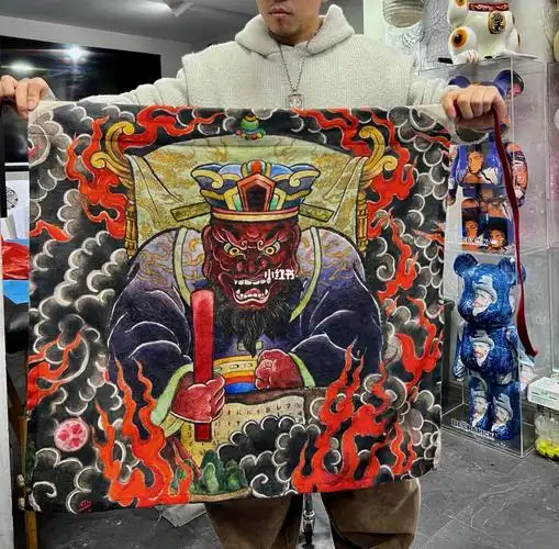 我的周边纹身工作围裙. 阎王围裙 招财猫围