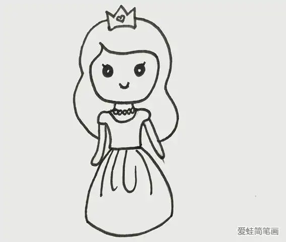 画一个简单漂亮的公主人物头像简笔画-简笔画大全