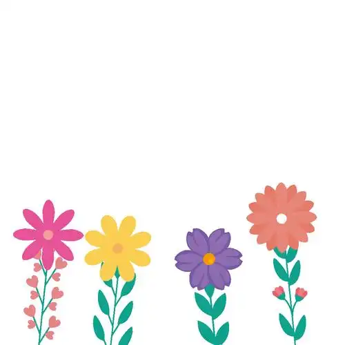 彩色卡通手绘花卉鲜花装饰gif动态图花元素
