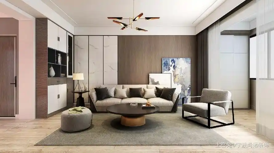 95㎡极简现代简约风格客厅现代简约客厅设计图片赏析