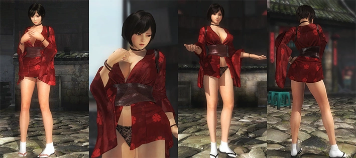 死或生5:最后一战 虎妈kurenai红色开叉性感短忍服