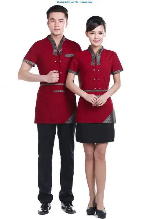 歌韵诗酒店工作服夏装女男 短袖饭店西餐厅茶楼前台服务员制服