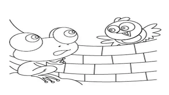 井底之蛙的四格简笔画