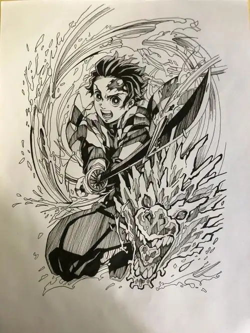 手绘  #鬼灭之刃  #鬼滅の刃  #钢笔画  #线稿  求求求关注!