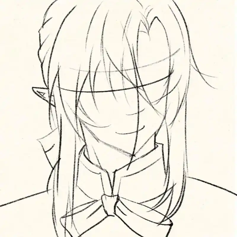 绘画教程: ①起稿定型,找到对应的点(比例),画出五官的位置.