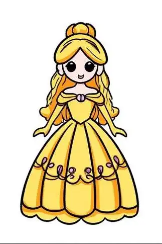 👸贝儿公主简笔画✨