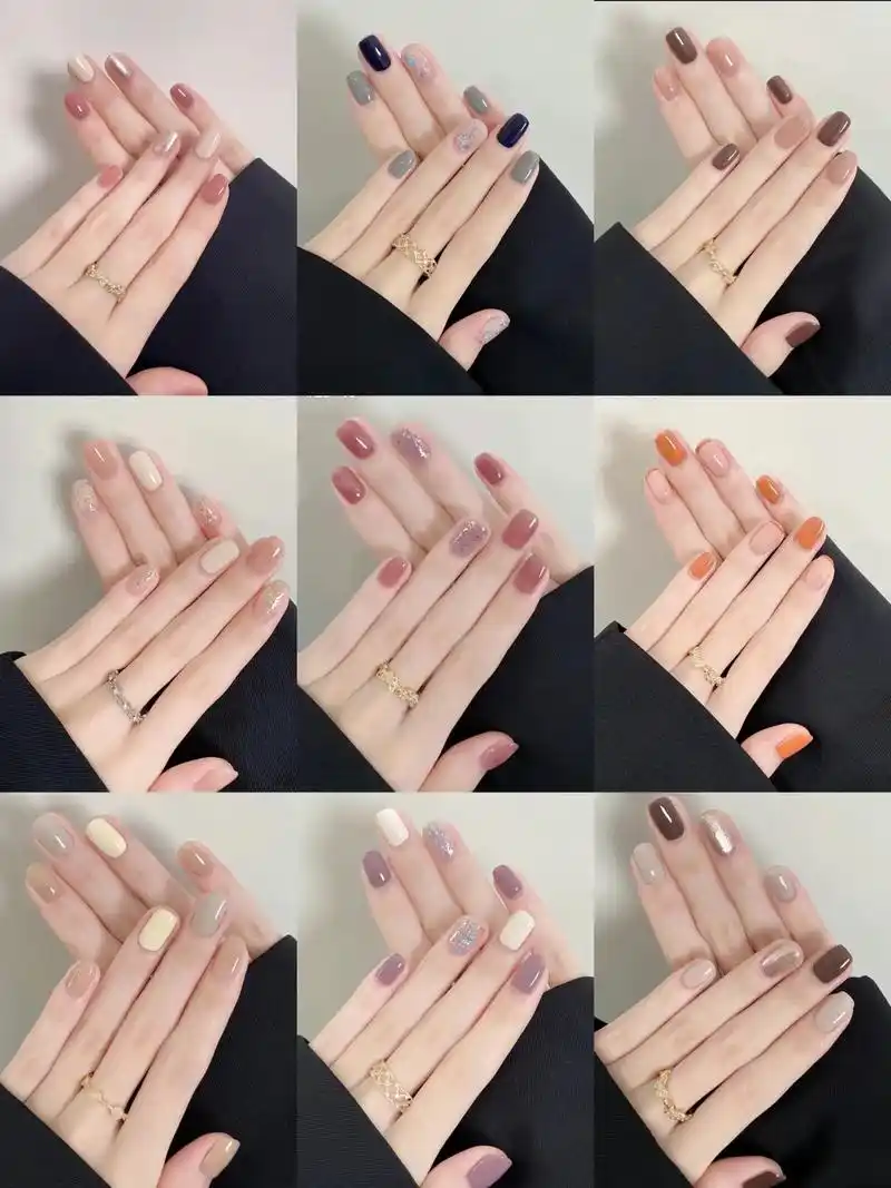 秋冬纯色跳色97#显白颜色 #短指甲也可以这么美 #纯色美甲 - 抖音