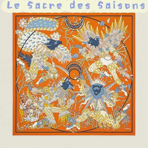 aw22爱马仕新款90cm丝巾之《四季之礼》