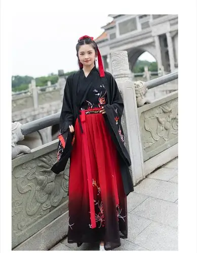3933彼岸花原创汉服重工绣花情侣cp装套装