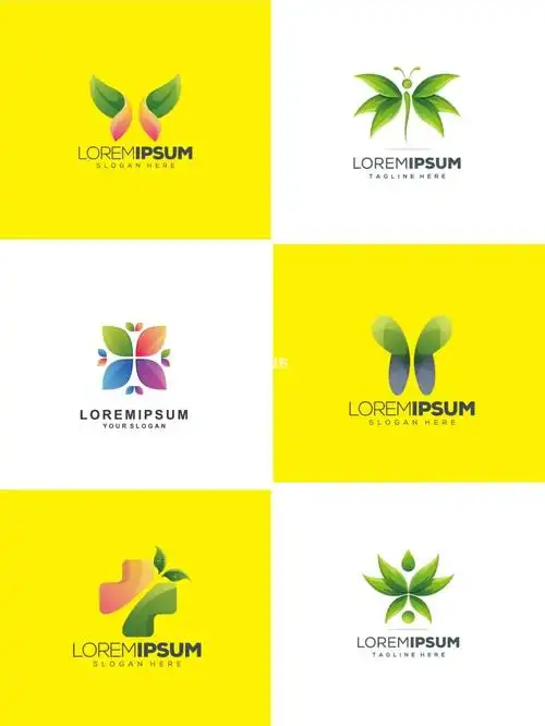 logo设计多彩飞蛾蝴蝶造型艺术标志设计