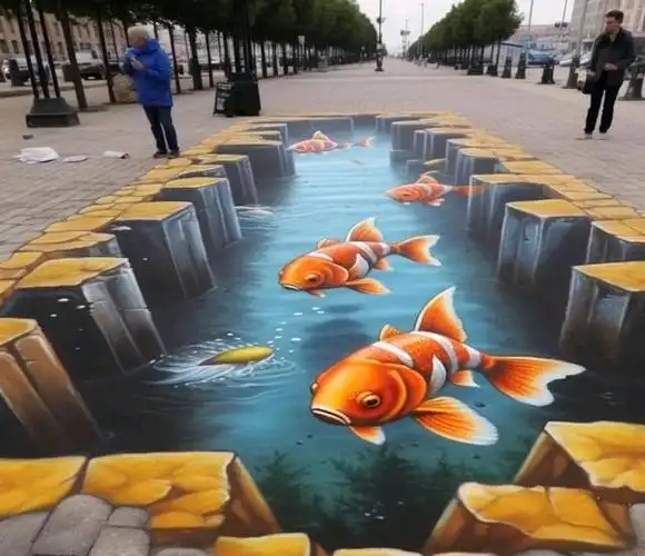 3d地面彩绘以及彩绘路面和地面3d涂鸦营造出充满生命力的花瓣世界