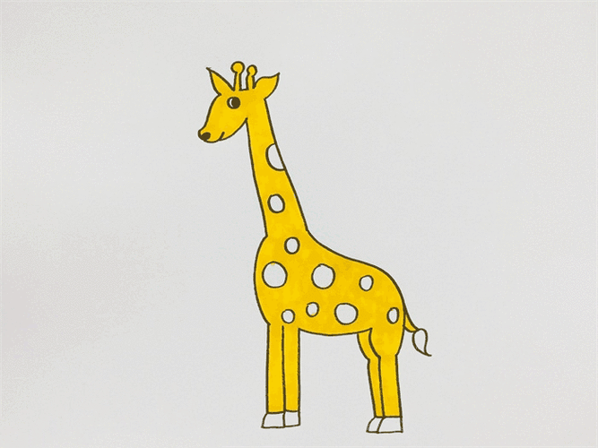 长颈鹿简笔画图片怎么画 - 动物简笔画 - 老师板报网